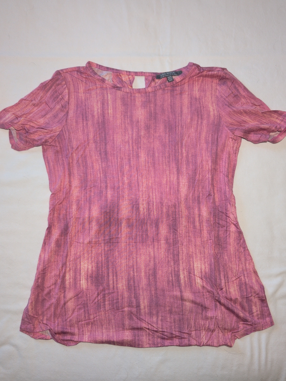 Lisa Rinna Pink-Mauve Short Sleeve Women's Top